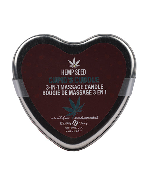 Earthly Body 2024 Valentines 3 In 1 Massage Heart Candle - 4 Oz Cupids Cuddle - LUST Depot