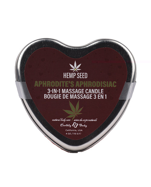 Earthly Body 2024 Valentines 3 In 1 Massage Heart Candle - 4 Oz Aphrodite's Aphrodisiac - LUST Depot