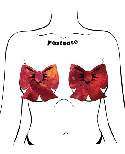 Pastease Coverage Holographic Bow - Red O/s - LUST Depot