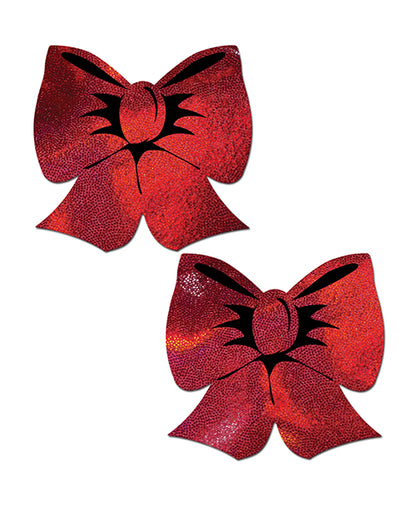 Pastease Coverage Holographic Bow - Red O/s - LUST Depot