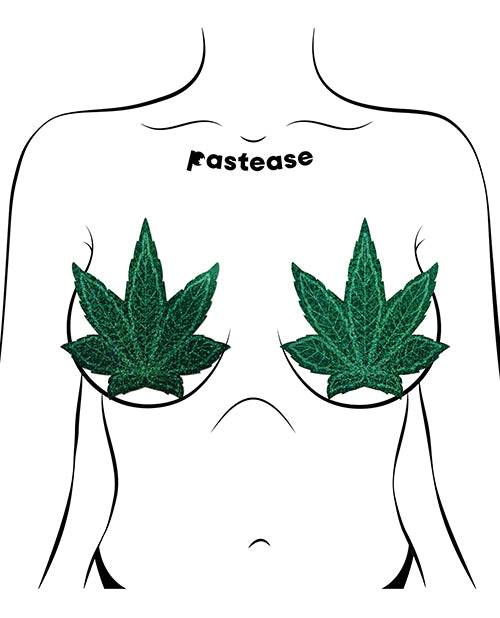 Pastease Coverage Glitter Pot Leaf- Green O/s - LUST Depot