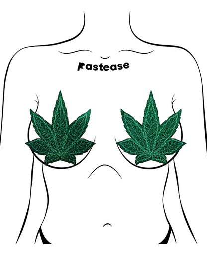 Pastease Coverage Glitter Pot Leaf- Green O/s - LUST Depot