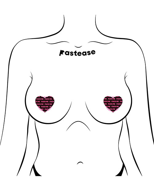 Pastease Petites Fuck Me Hearts - Black/pink O/s - LUST Depot