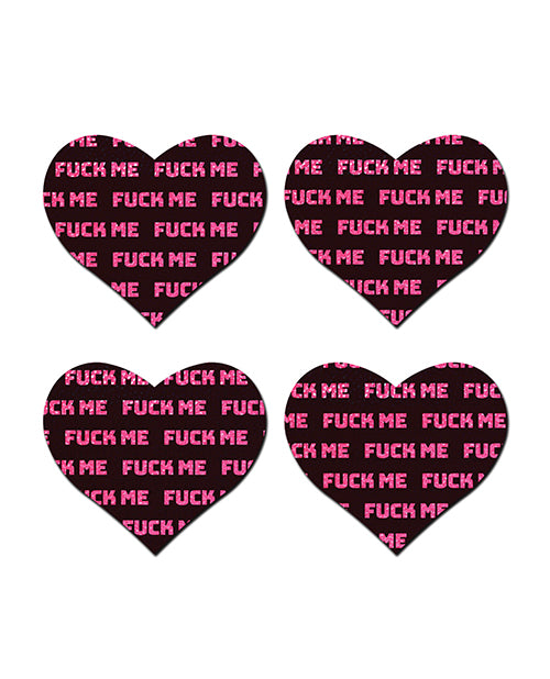 Pastease Petites Fuck Me Hearts - Black/pink O/s - LUST Depot