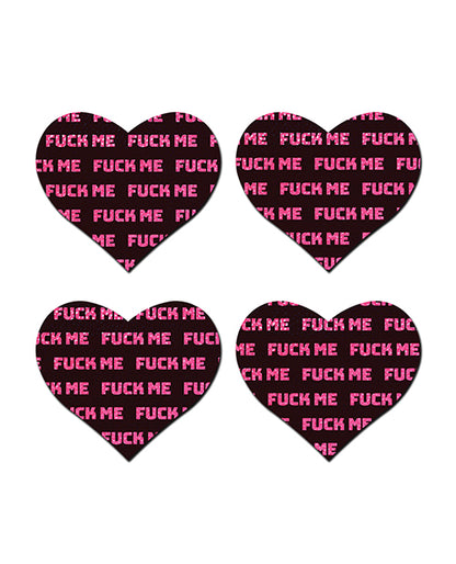 Pastease Petites Fuck Me Hearts - Black/pink O/s - LUST Depot