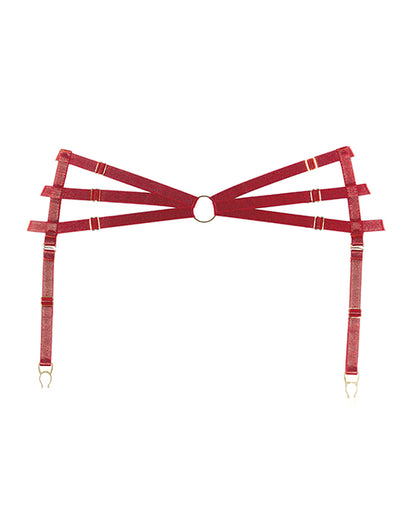 Adore Femme Fatale Waist Harness W/detachable Garters Red O/s - LUST Depot