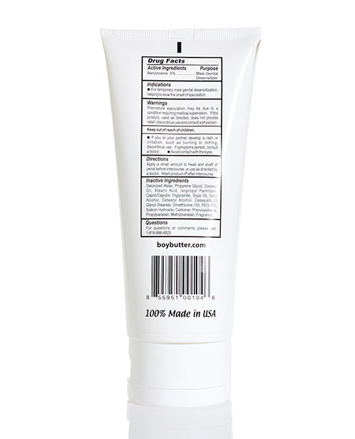 Boy Butter Desensitizing Comfort Cream - 6 Oz Lube Tube - LUST Depot