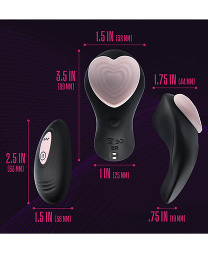 Blush Temptasia Heartbeat Panty Vibe W/remote - Pink & Black