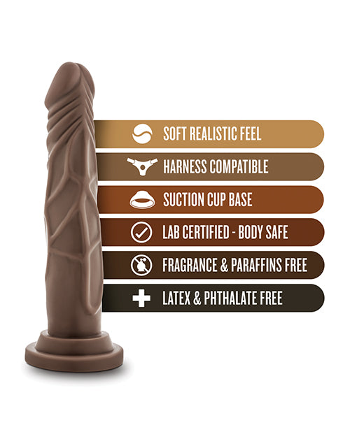 Blush Dr. Skin 7.5" Basic Realistic Cock - Chocolate