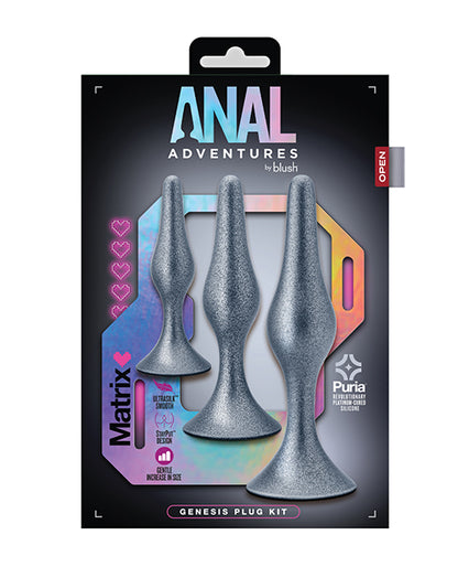 Blush Anal Adventures Matrix Genesis Plug Kit - Silver - LUST Depot