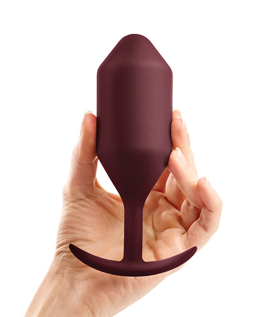 B-vibe Weighted Snug Plug 5 - 350 G Dark Red - LUST Depot