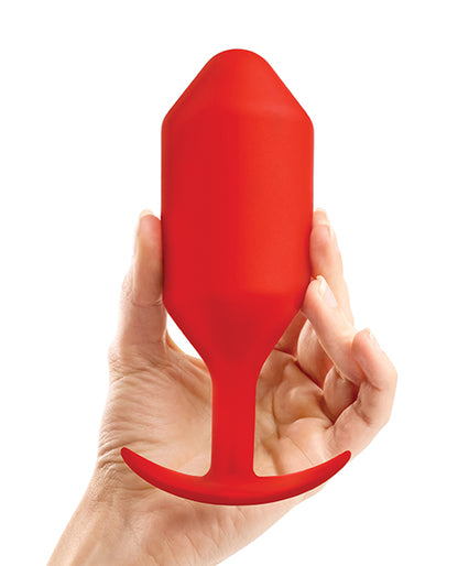 B-vibe Weighted Snug Plug 6 - 515 G Red - LUST Depot