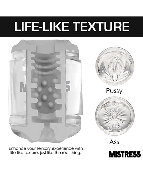 Curve Toys Mistress Double Shot Pussy & Ass Mini Masturbator - Clear - LUST Depot