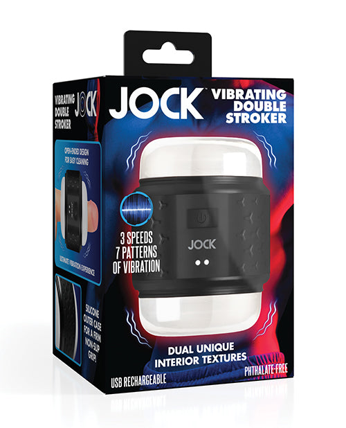 Curve Toys Jock Vibrating Double Stroker - Black - LUST Depot