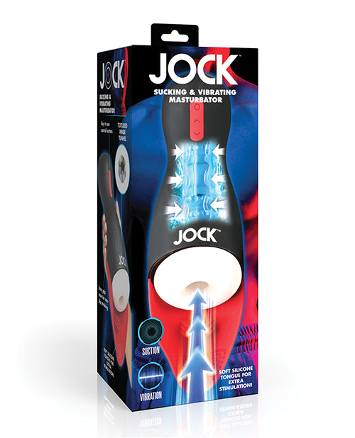 Curve Toys Jock Sucking & Vibrating Masturbator - Black/Red - LUST Depot