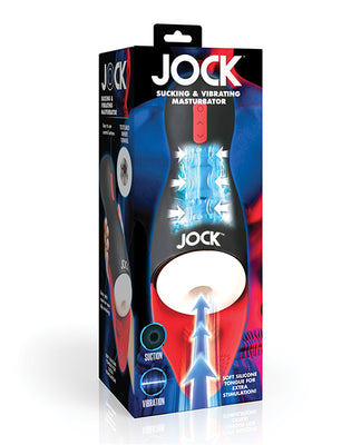 Curve Toys Jock Sucking & Vibrating Masturbator - Black/Red