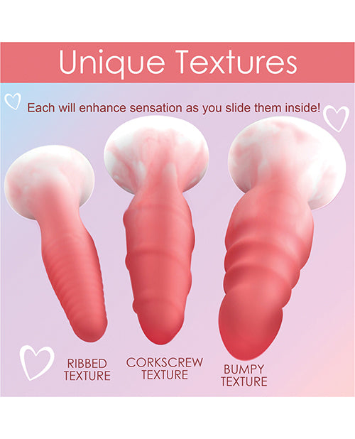 Curve Toys Simply Sweet Silicone Butt Plug Set - Pink - LUST Depot