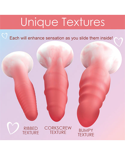 Curve Toys Simply Sweet Silicone Butt Plug Set - Pink - LUST Depot