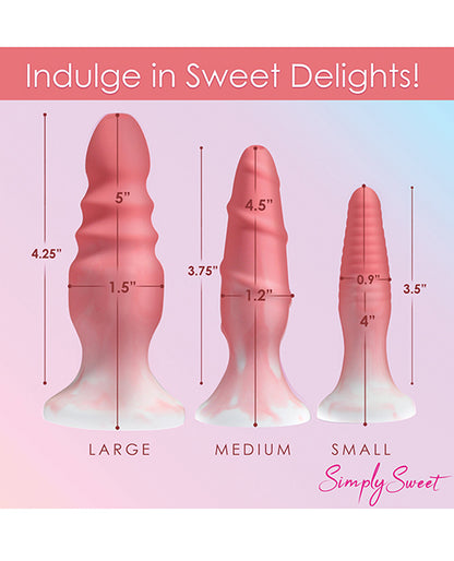 Curve Toys Simply Sweet Silicone Butt Plug Set - Pink - LUST Depot