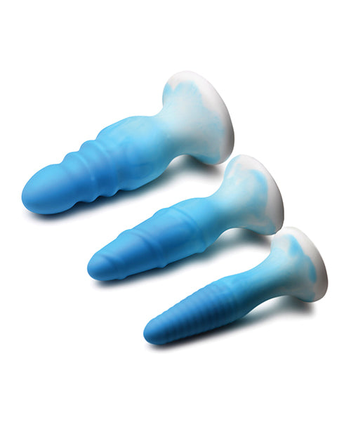 Curve Toys Simply Sweet Silicone Butt Plug Set - Blue - LUST Depot