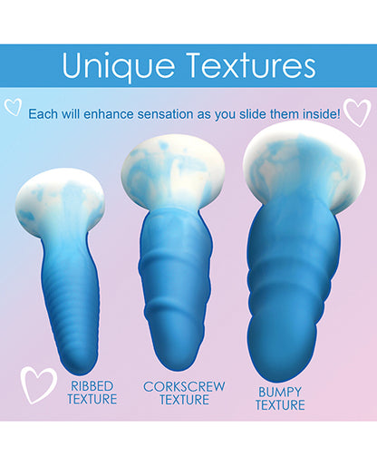 Curve Toys Simply Sweet Silicone Butt Plug Set - Blue - LUST Depot