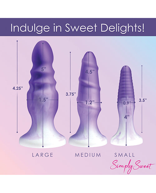 Curve Toys Simply Sweet Silicone Butt Plug Set - Purple - LUST Depot