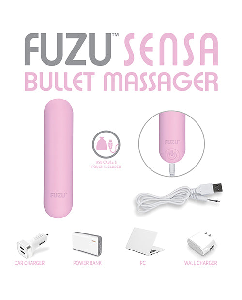 Fuzu Sensa Activated Rechargeable Bullet Massager - Pastel Pink