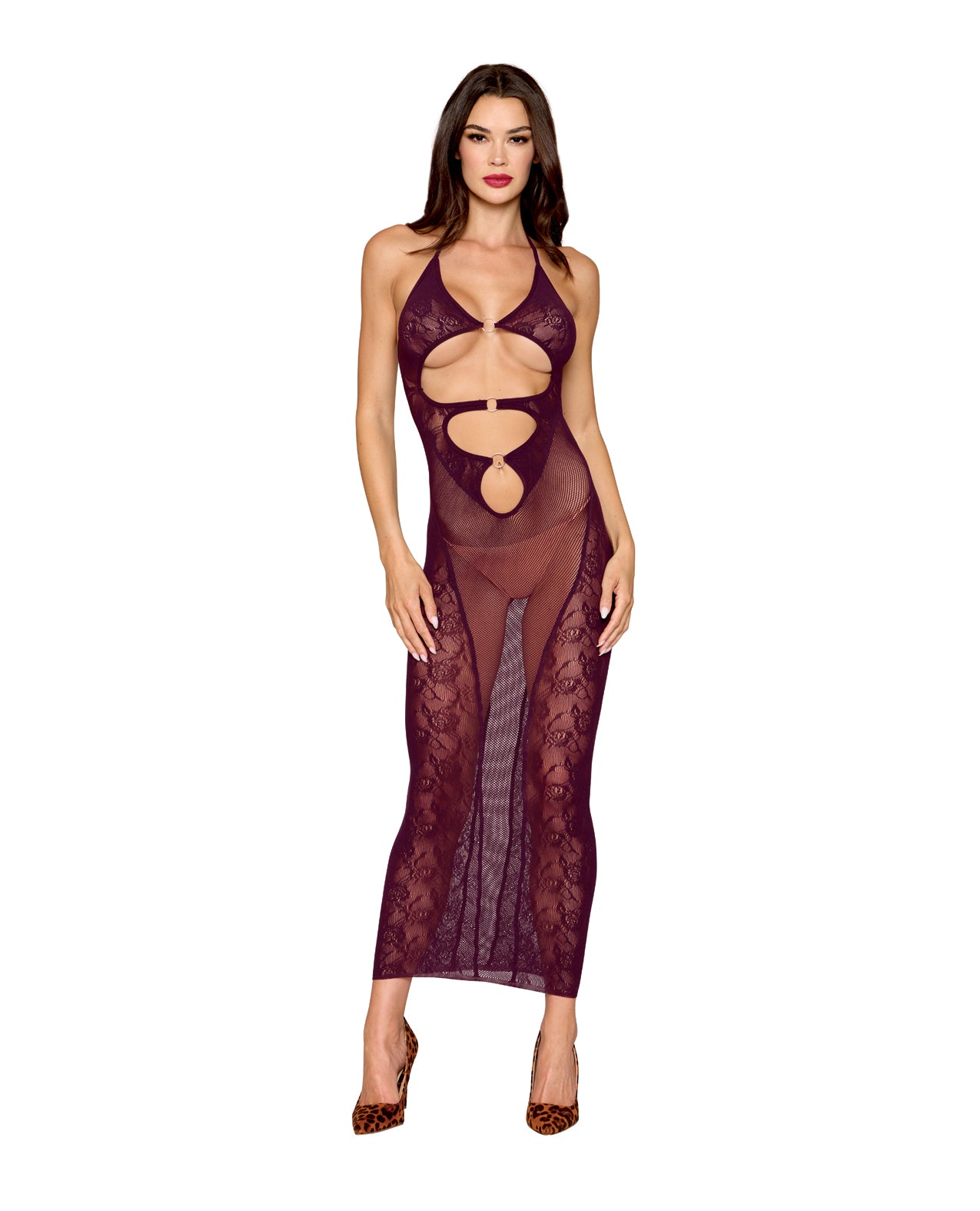 Seamless Gown w/Removable Shrug 2 pc Set - Cherry Lacquer O/S