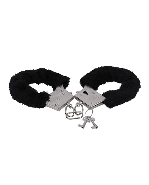 In A Bag Furry Handcuffs - Black - LUST Depot