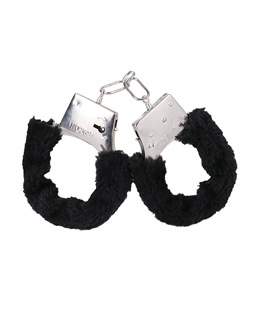 In A Bag Furry Handcuffs - Black - LUST Depot