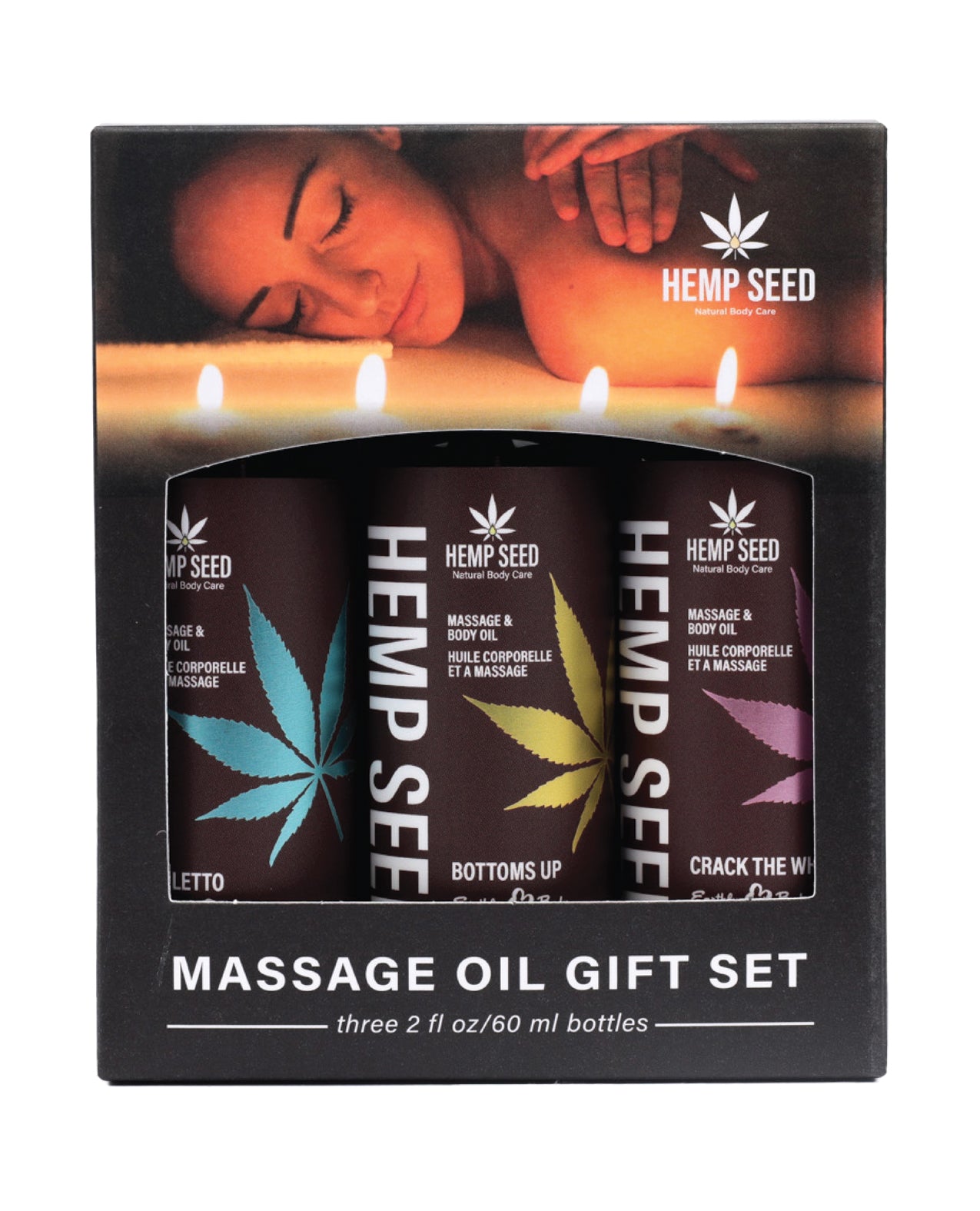 Earthly Body 2025 Valentines Massage Oil Gift Set - 2 oz Asst. Scents Box of 3