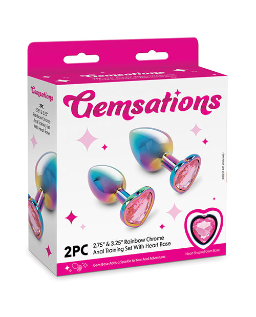 Gemsations 2 pc 2.75" & 3.25" Chrome Anal Training Set - Rainbow