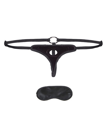 Lux Fetish Velvet Bikini Strap On - Black - LUST Depot