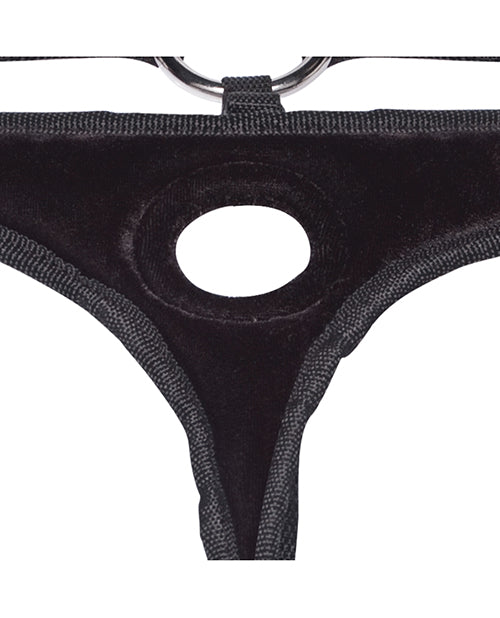 Lux Fetish Velvet Bikini Strap On - Black - LUST Depot