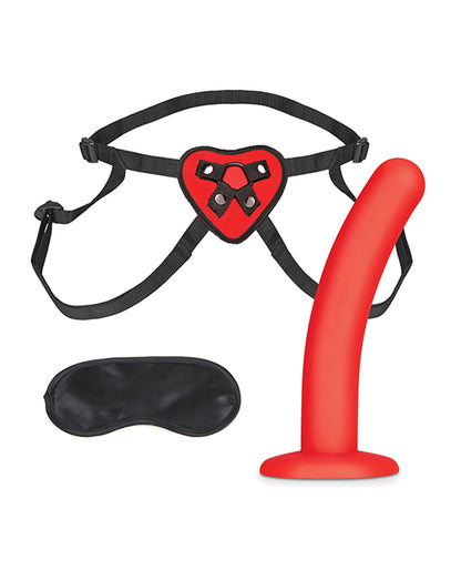 Lux Fetish 5" Dildo W/red Heart Strap On Harness Set - LUST Depot