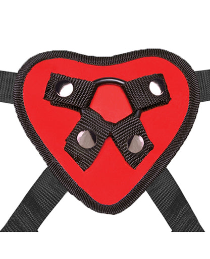 Lux Fetish 5" Dildo W/red Heart Strap On Harness Set - LUST Depot