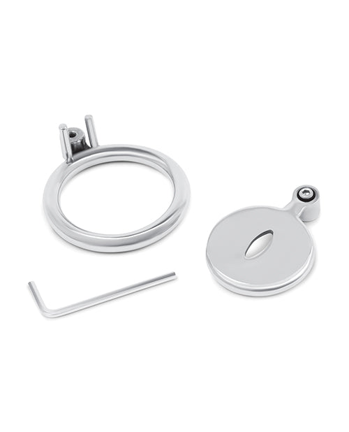 Lockmaster Stainless Steel Inverted Chastity Cage w/Cats Eye - Silver - LUST Depot