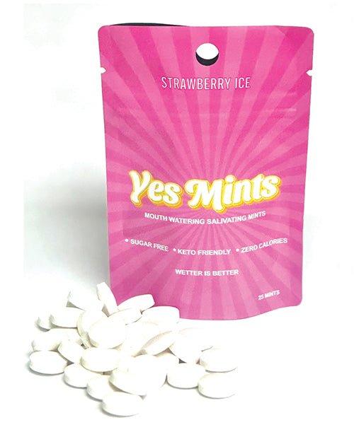 Yes Mints Original Mouth Watering Mints - Pack of 25 Strawberry Tingle