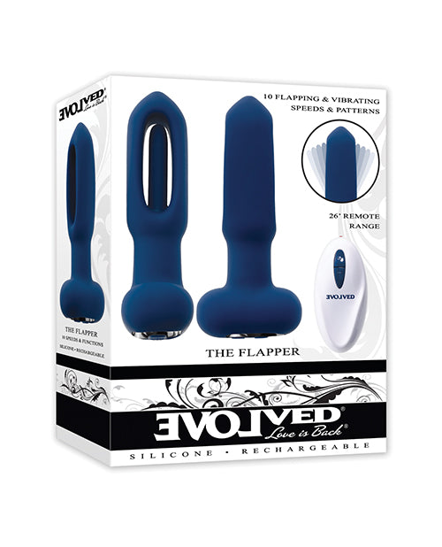 Evolved The Flapper Remote Controlled Clit Tickler & Vibrator - Blue - LUST Depot