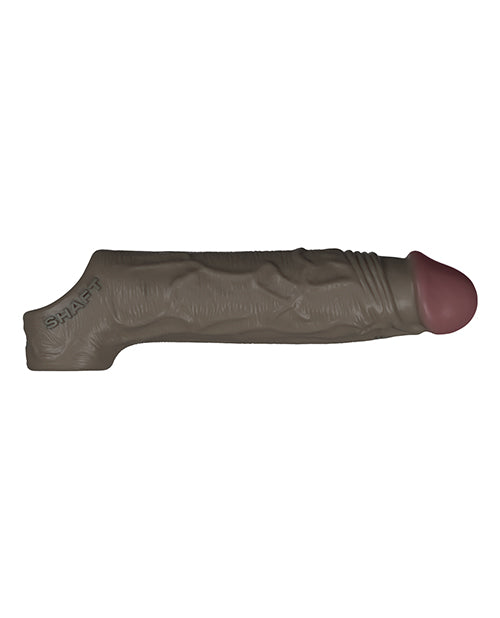 Shaft Flexskin Liquid Silicone 7.8" Vibrating Sheath - Mahogany