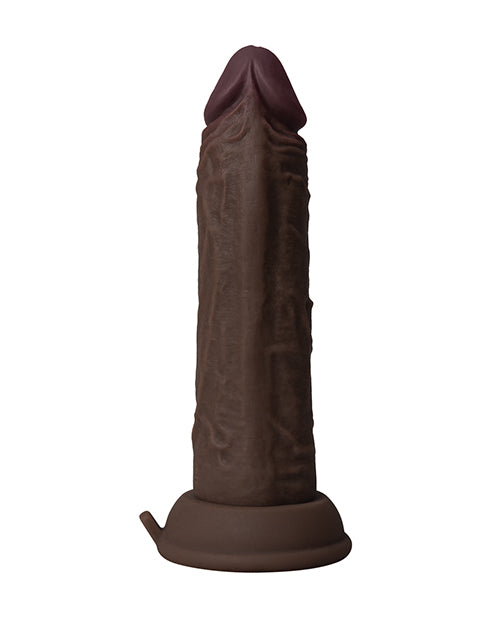 Shaft Flexskin Liquid Silicone 6.5" Vibrating Dong - Mahogany