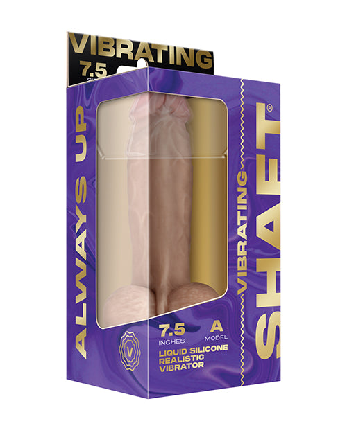 Shaft Flexskin Liquid Silicone 7.5" Vibrating Dong w/Balls - Pine