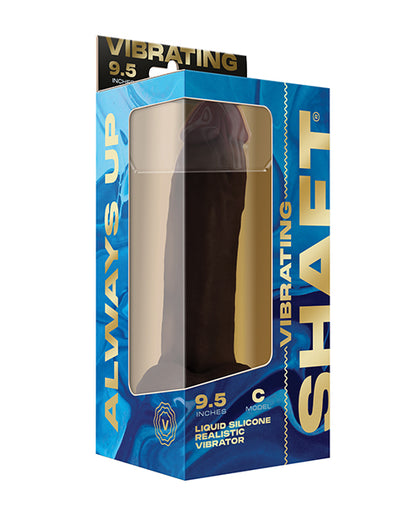 Shaft Flexskin Liquid Silicone 9.5" Vibrating Curved Dong w/Balls - Mahogany