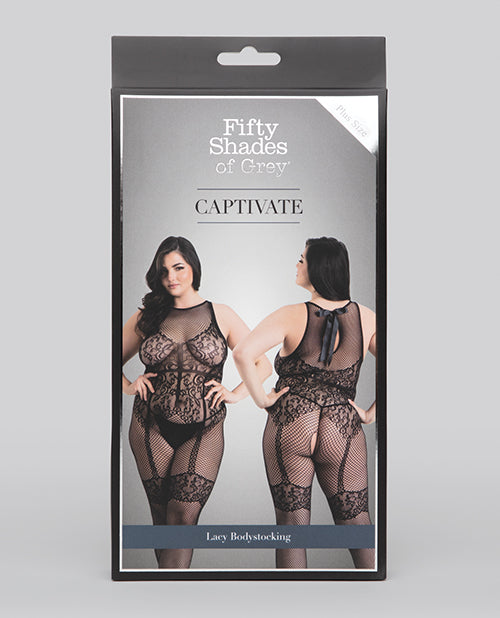 Fifty Shades Of Grey Captivate Lacy Body Stocking Black Oq - LUST Depot