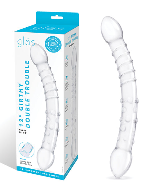 Glass 12" Double Trouble Dildo