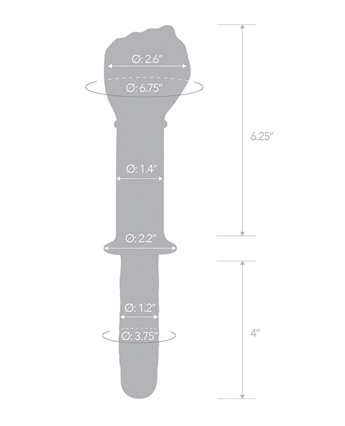 Glass 11" Fist Double Ended w/Handle Grip