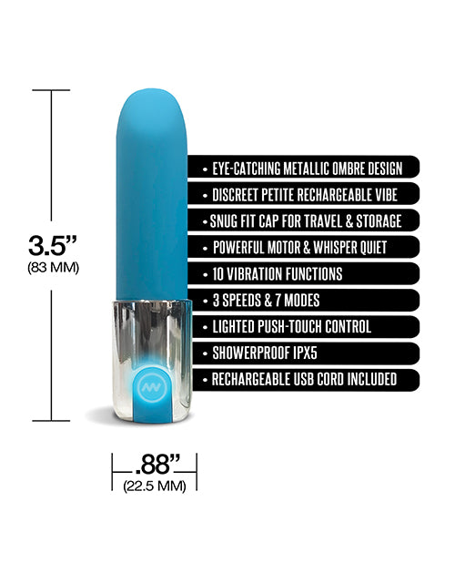 Nixie Smooch Rechargeable Lipstick Vibrator - Blue Ombre