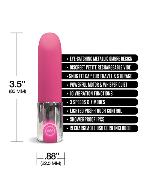 Nixie Smooch Rechargeable Lipstick Vibrator - Pink Ombre