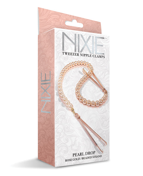 Nixie Pearl Drop Tweezer Nipple Clamps - Rose Gold - LUST Depot