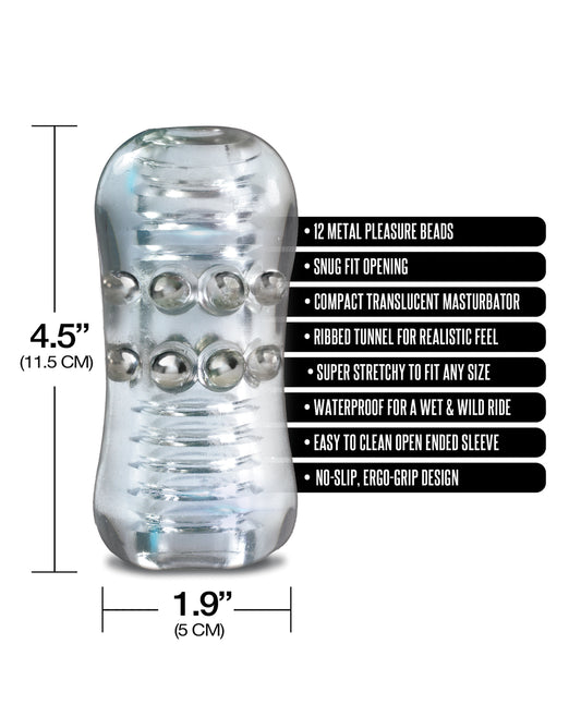 MSTR B8 Head Banger Beaded Clear-View Stroker - Clear